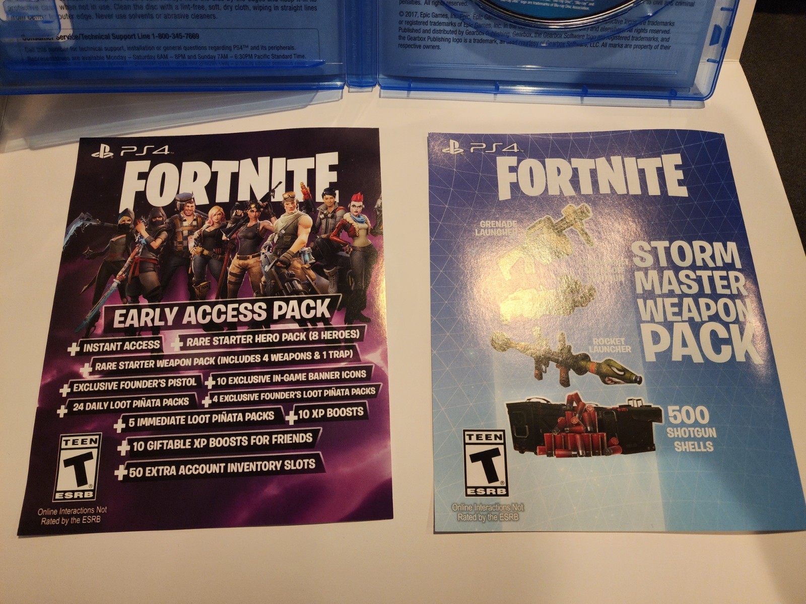 Fortnite PS4 Disc, Case & Insert. Weapon Pack Unused Code