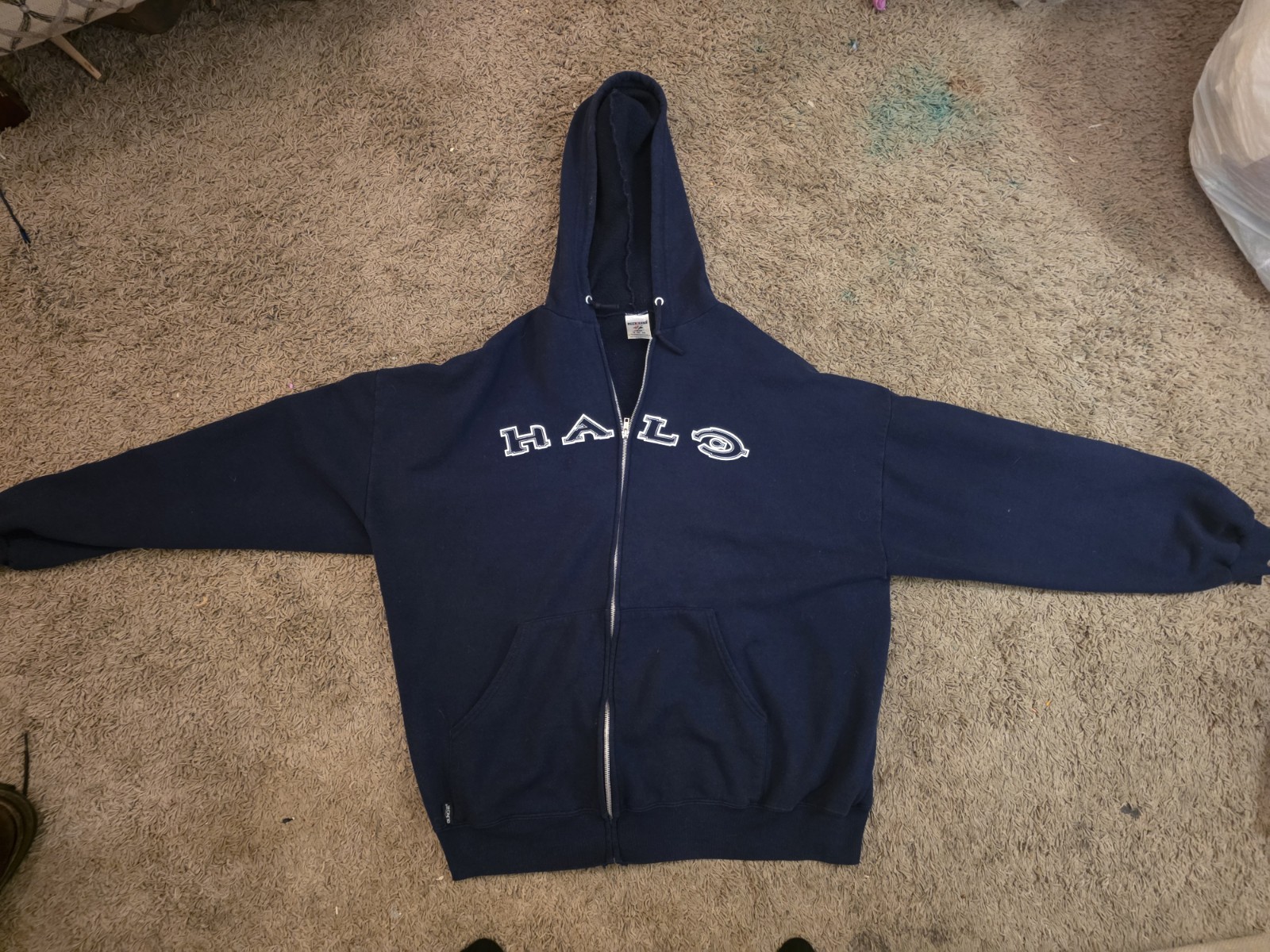 Halo Zip Up Hoodie Bungie Master Chief Xbox Navy Blue XXL Original Vintage