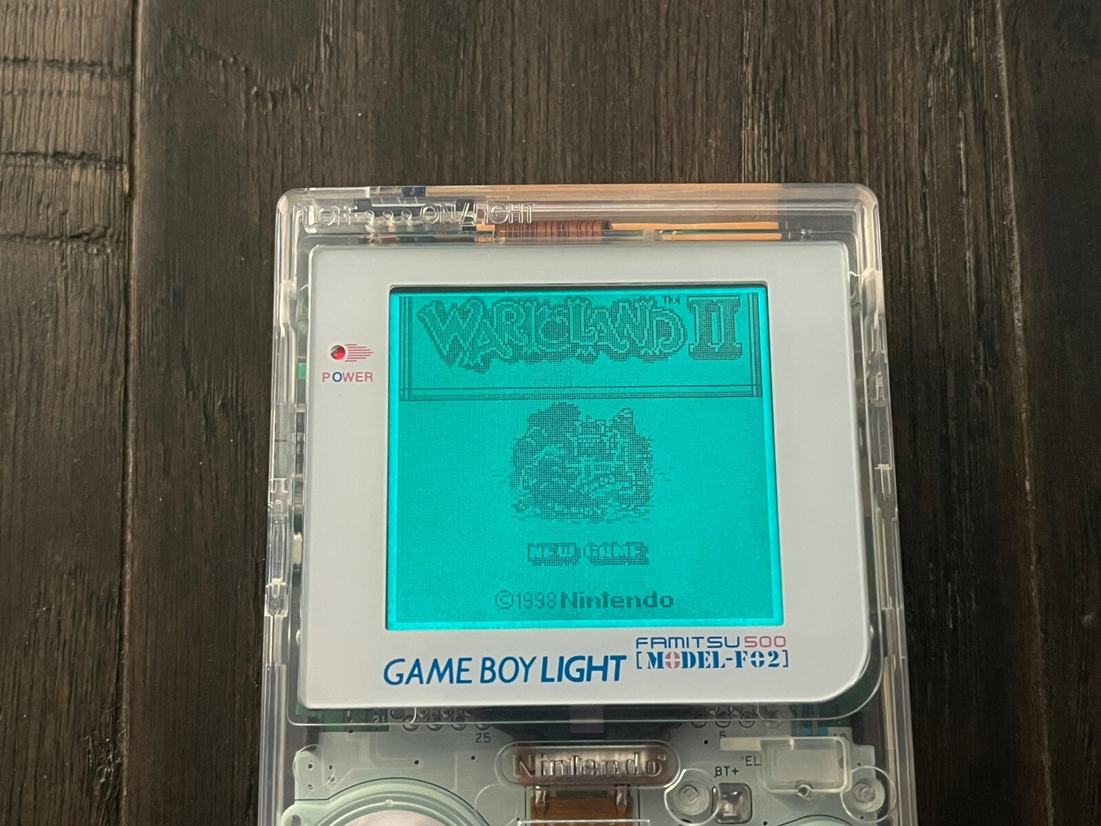 Nintendo Game Boy Light GBL – Clear White W/ New Shell & Glass Lens **Famitsu