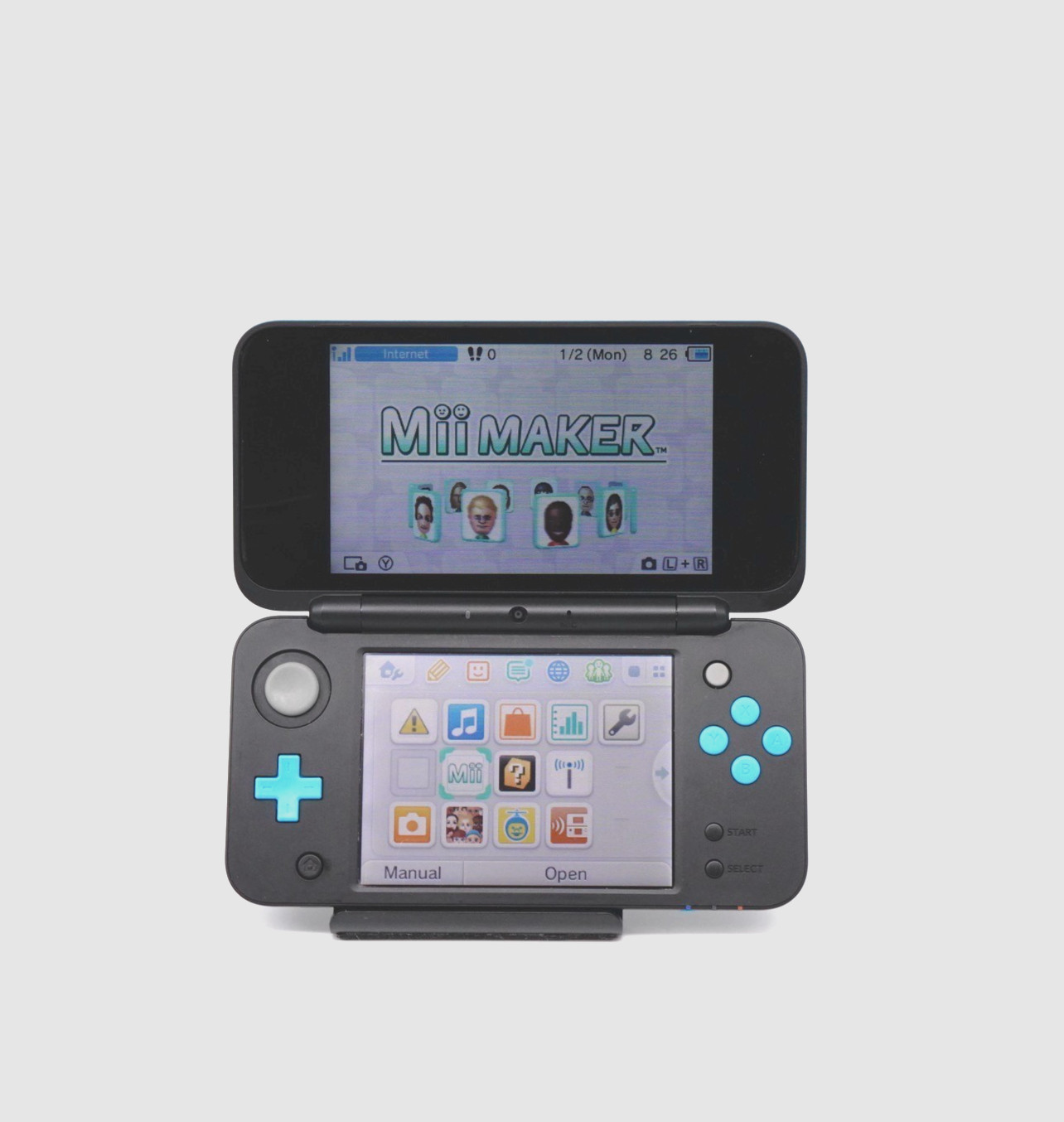 Nintendo “New” 2DS XL LL Console Black & Turquoise w/ extras (USA Seller)