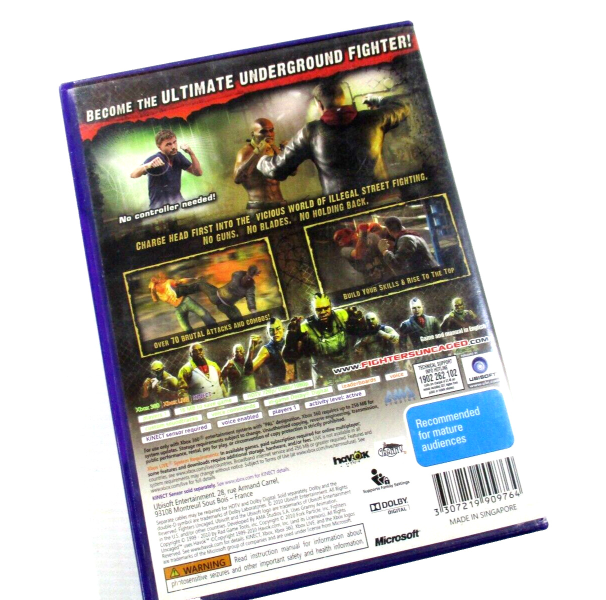 Fighters Uncaged Xbox 360 Kinect Game M R4 PAL R4 Ubisoft 2010 Tested