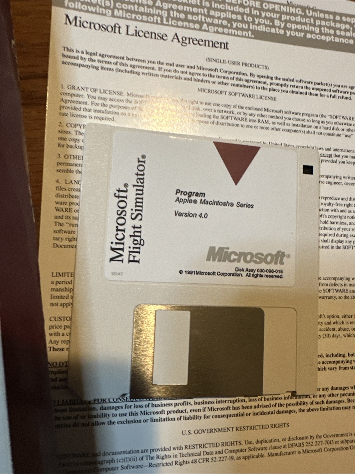 1991 Microsoft Flight Simulator 4.0 Apple Macintosh w/ Retail Box, 3.5″
