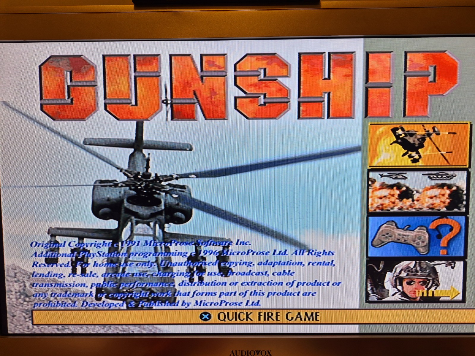 Gunship PS1 Long Box PlayStation 1 Complete CIB