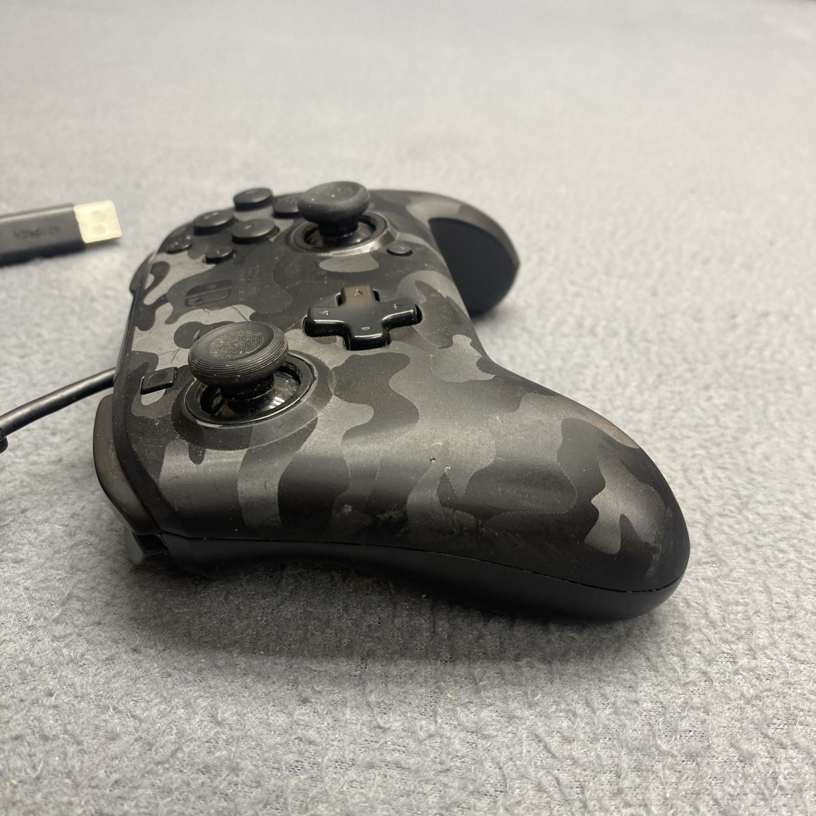 PDP Gaming Faceoff Deluxe+ Wired Switch Pro Controller – Black Camo Design