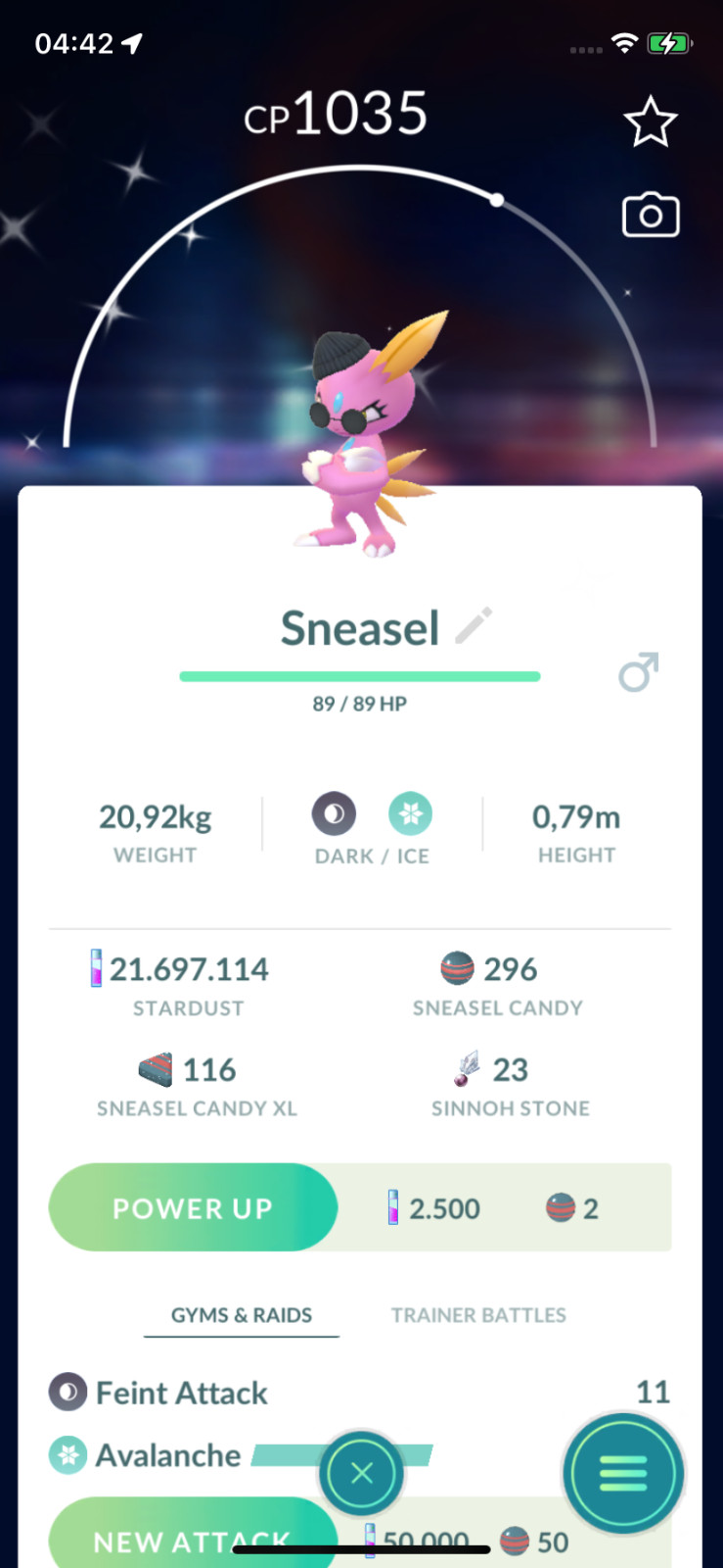 ✨Pokemon | SHINY Costume Fashionable Sunglas Sneasel | Registered 20k Dust ONLY✨