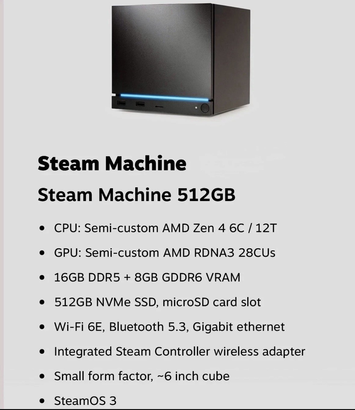 (Presale) Steam Machine 512GB with Controller – SEE DESCRIPTION