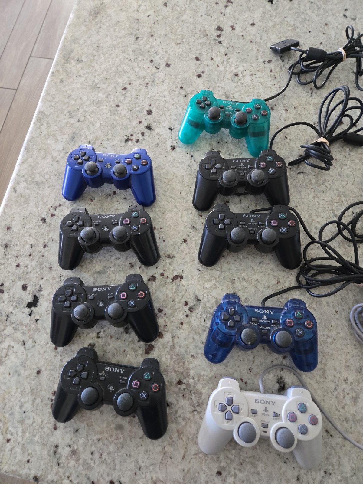 9 Defective OEM PlayStation Wired/Wireless Controllers Broken/Not Working