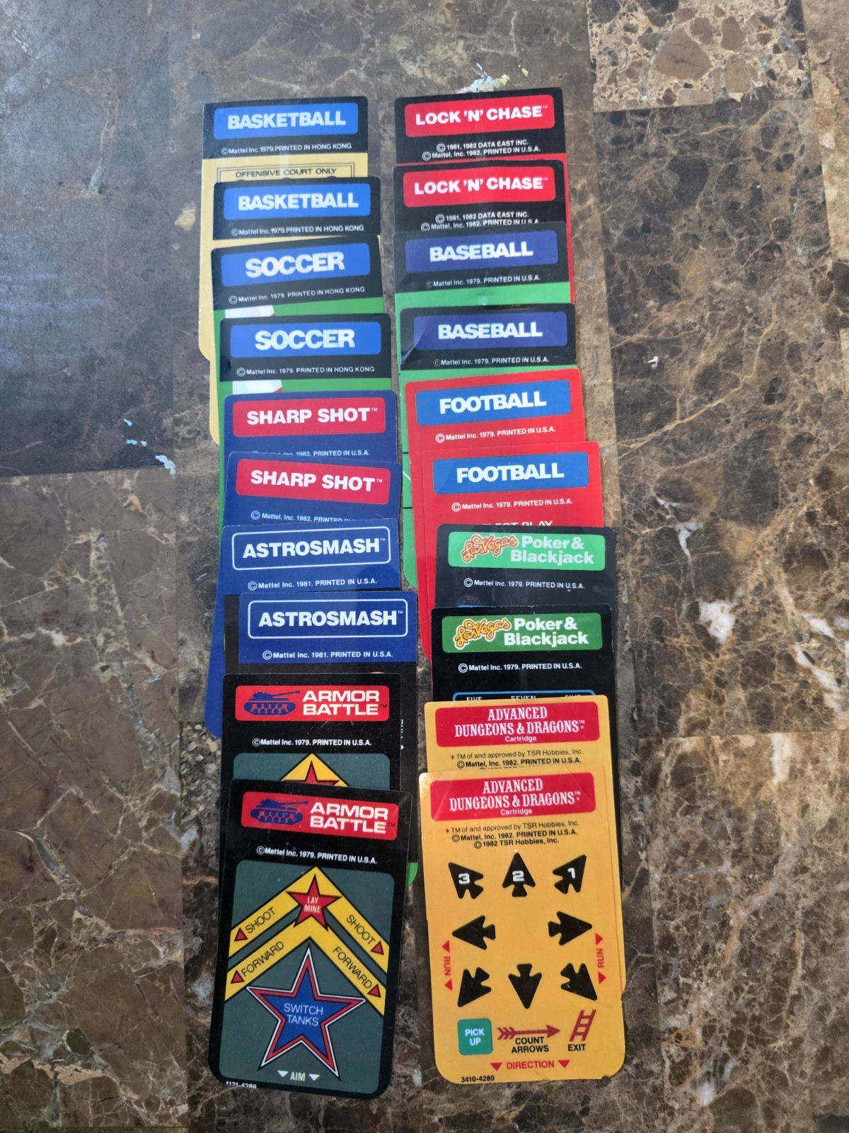 45 (90 individual) sets Authentic Intellivision overlays +15 single +20 manuals