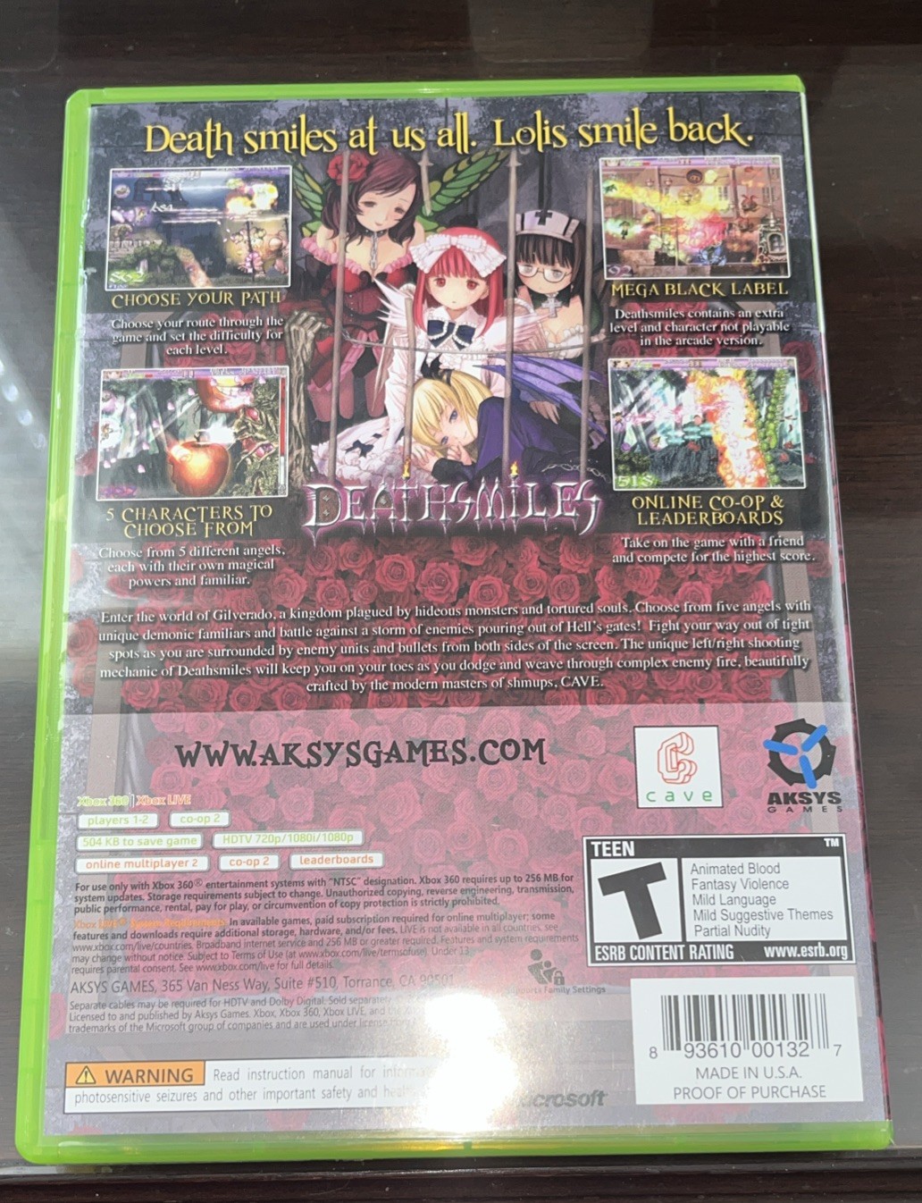 Deathsmiles (Microsoft Xbox 360, 2010) CIB Rare