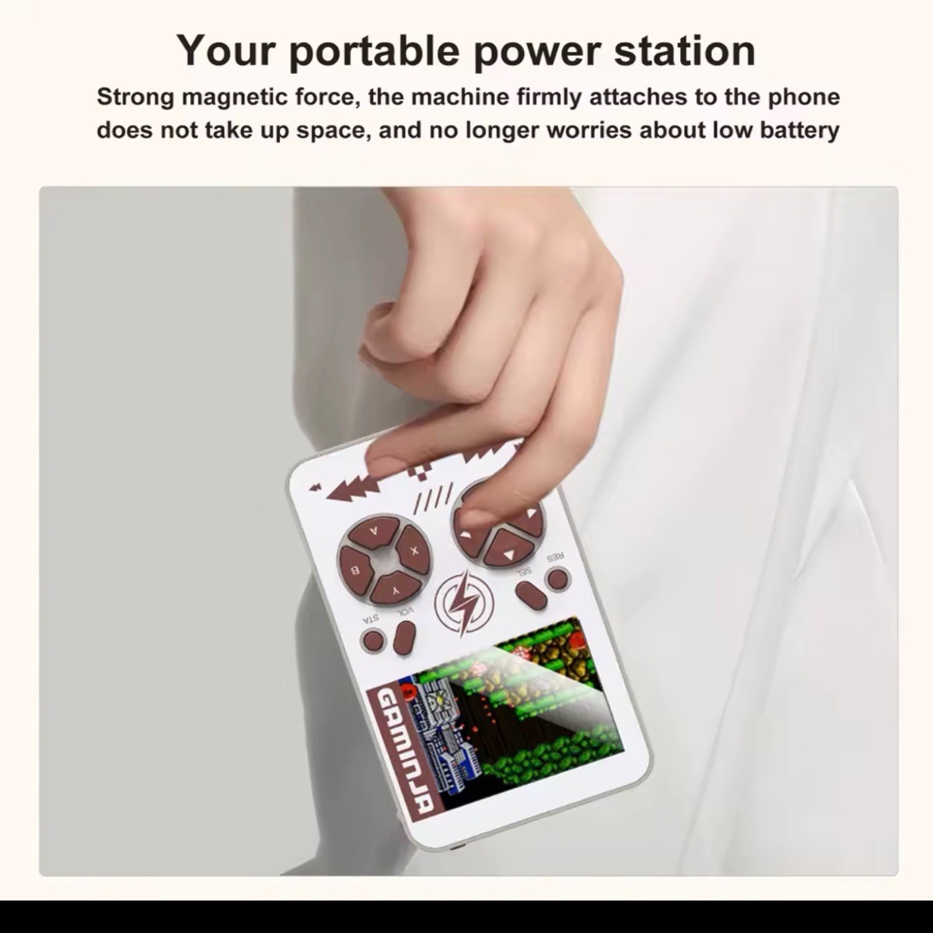 PB05 Mini Handheld Game Console 400 Games 5000mAh Magnetic Power Bank
