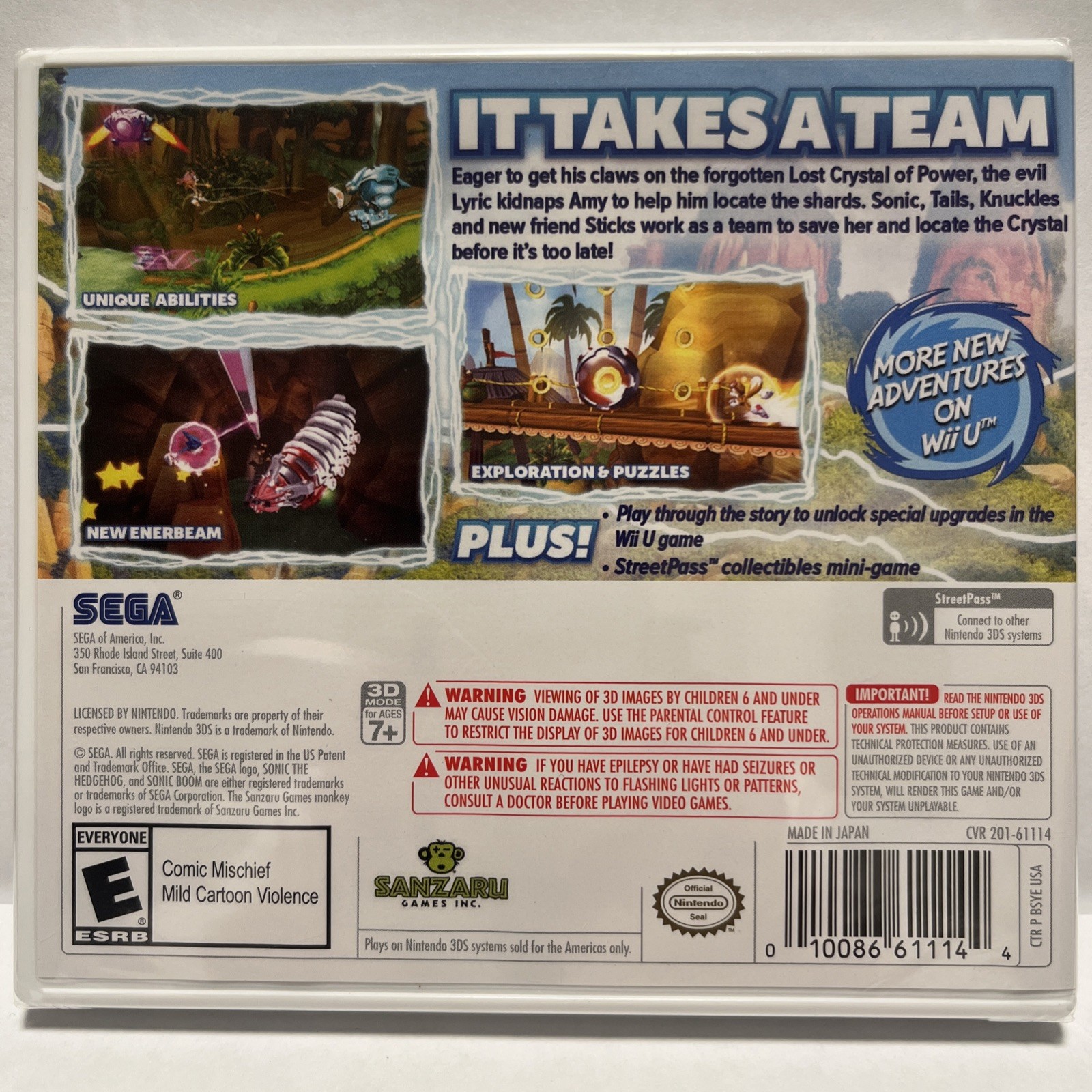 Sonic Boom: Shattered Crystal for 3DS. (SEALED)