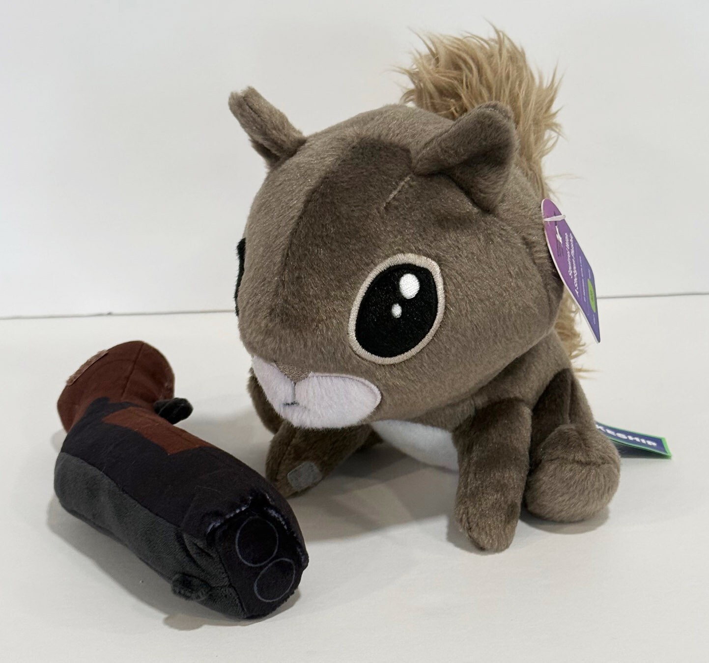 RARE Makeship SQUIRREL WITH A SHOTGUN Gun Video Game Limited Plush Only 523 Made