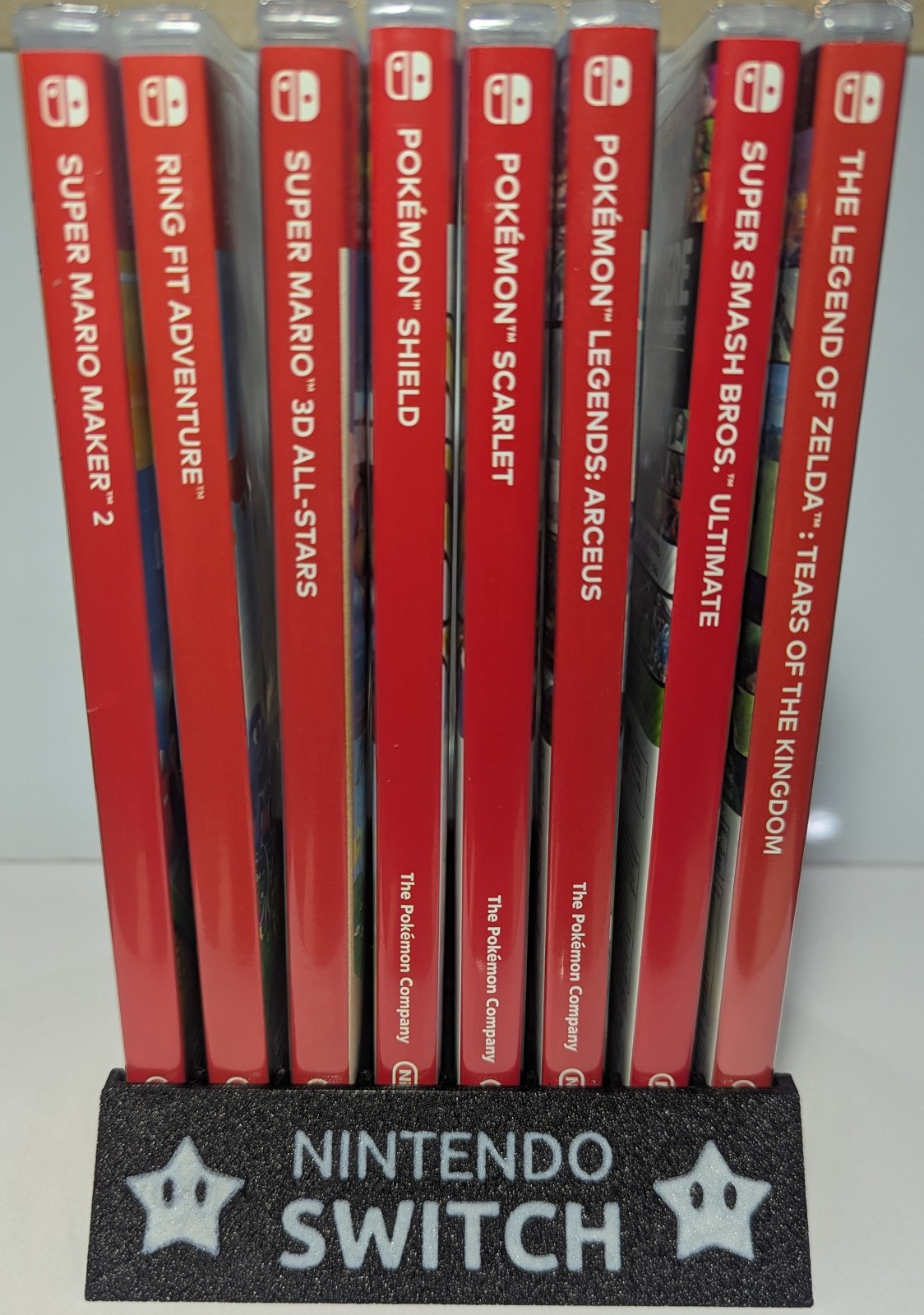 Nintendo Switch Game Case Holder / Stand – Custom Text on Swappable Face Plate