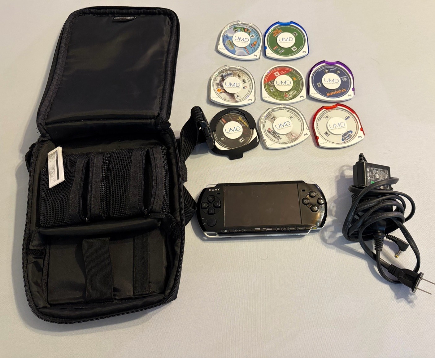 Sony PSP-3001 Handheld Console W/ Charger – NO BATTERY! TESTED with 8 Games