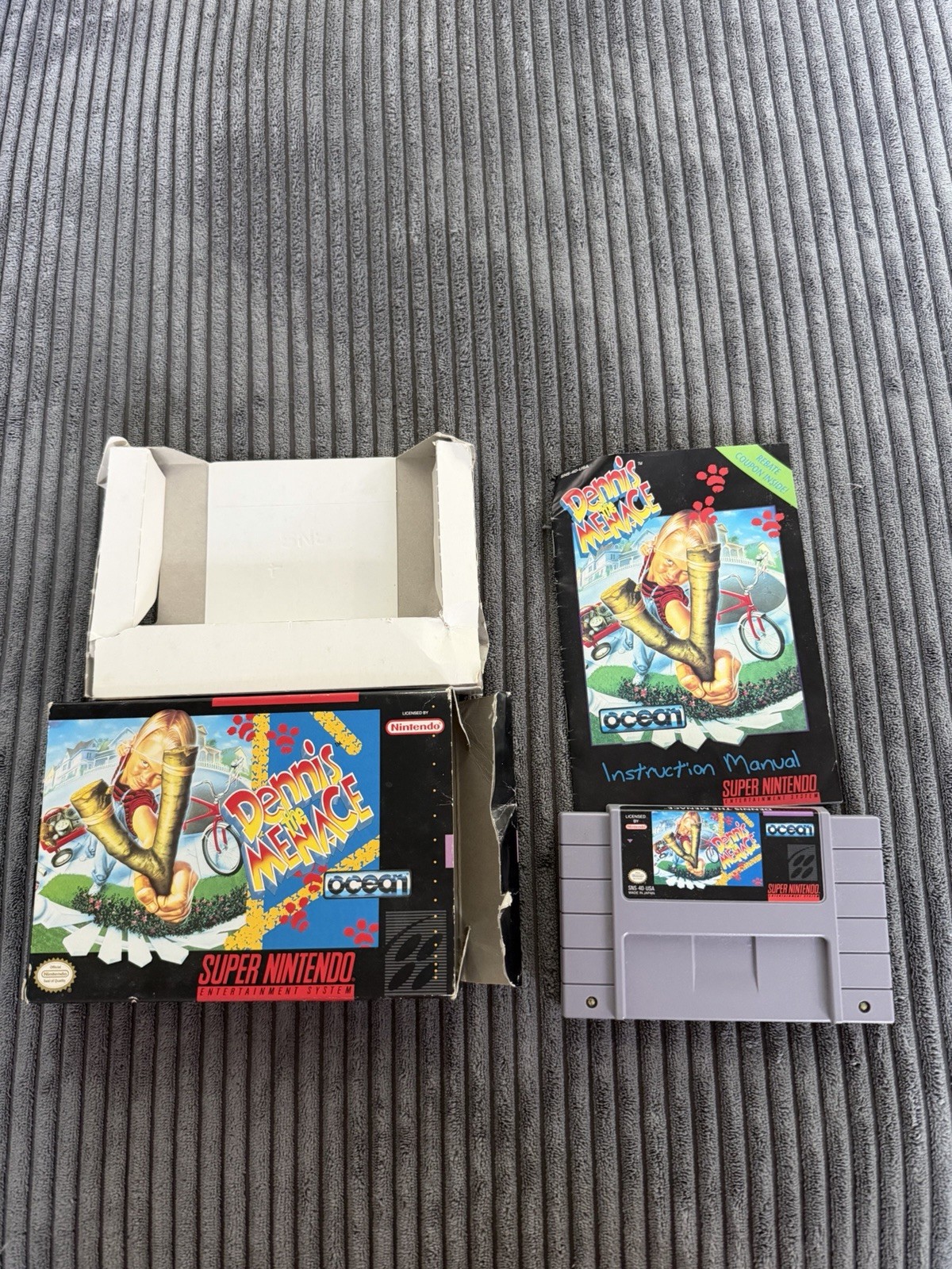 Dennis The Menace (Super Nintendo Entertainment System, 1993) Complete TESTED !!