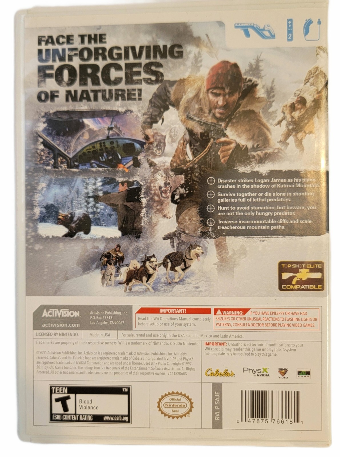 Cabela’s Survival: Shadows of Katmai (Nintendo Wii, 2011) RETURNS NOT ACCEPTED