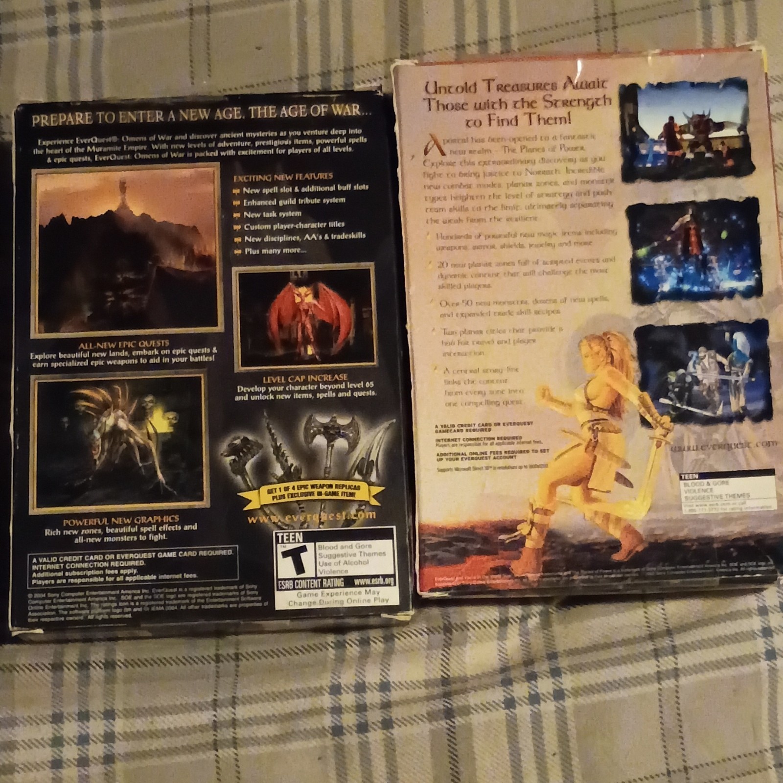 Sony Online EverQuest Omens of War & Planes of Power PC Fantasy MMORPG Lot