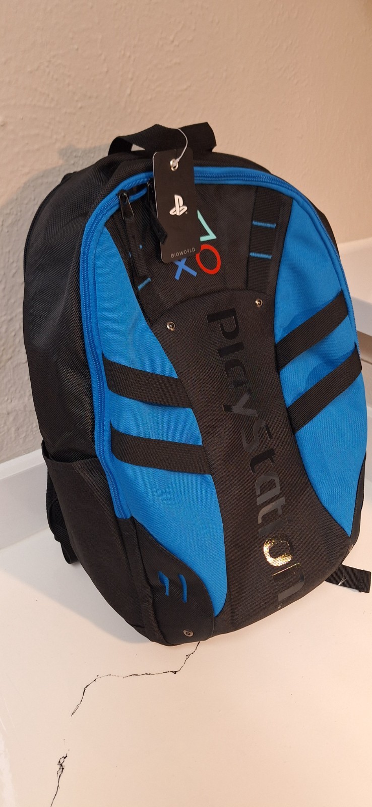 PlayStation Black/Blue Padded Backpack New with Tags