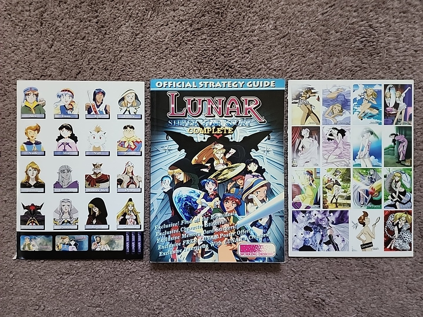 PS1 Playstation Lunar Silver Star Complete Guide w/ Stickers