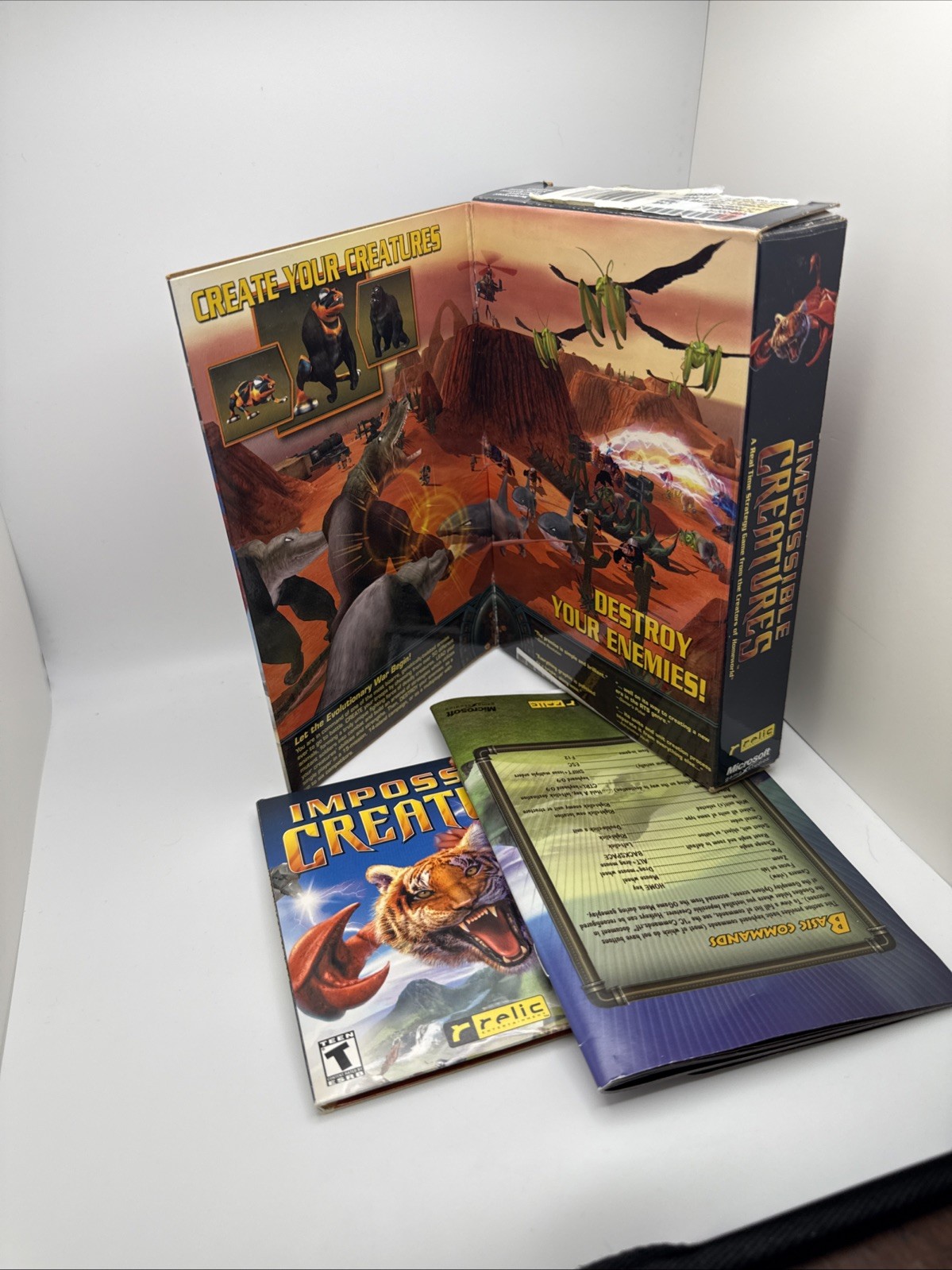 2002 Microsoft/Relic – Impossible Creatures PC Game Box (Rated T for Teen) CIB