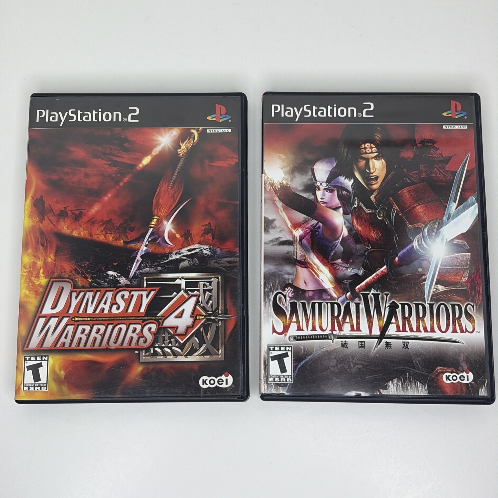 Dynasty Warriors 4 + Samurai Warriors PS2 Lot PlayStation 2 Complete CIB TESTED