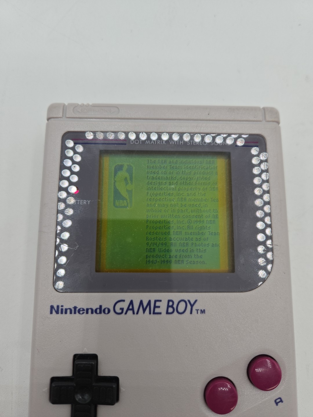 Nintendo Game Boy Original DMG-01 – Tested & Working , Bundle Game NBA No Back