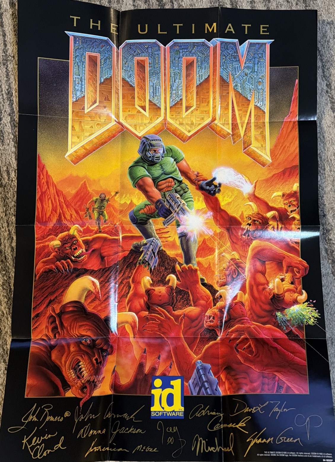 DOOM 1 (1993) PC Game Print – Wall Poster – Original Glossy 1st Print