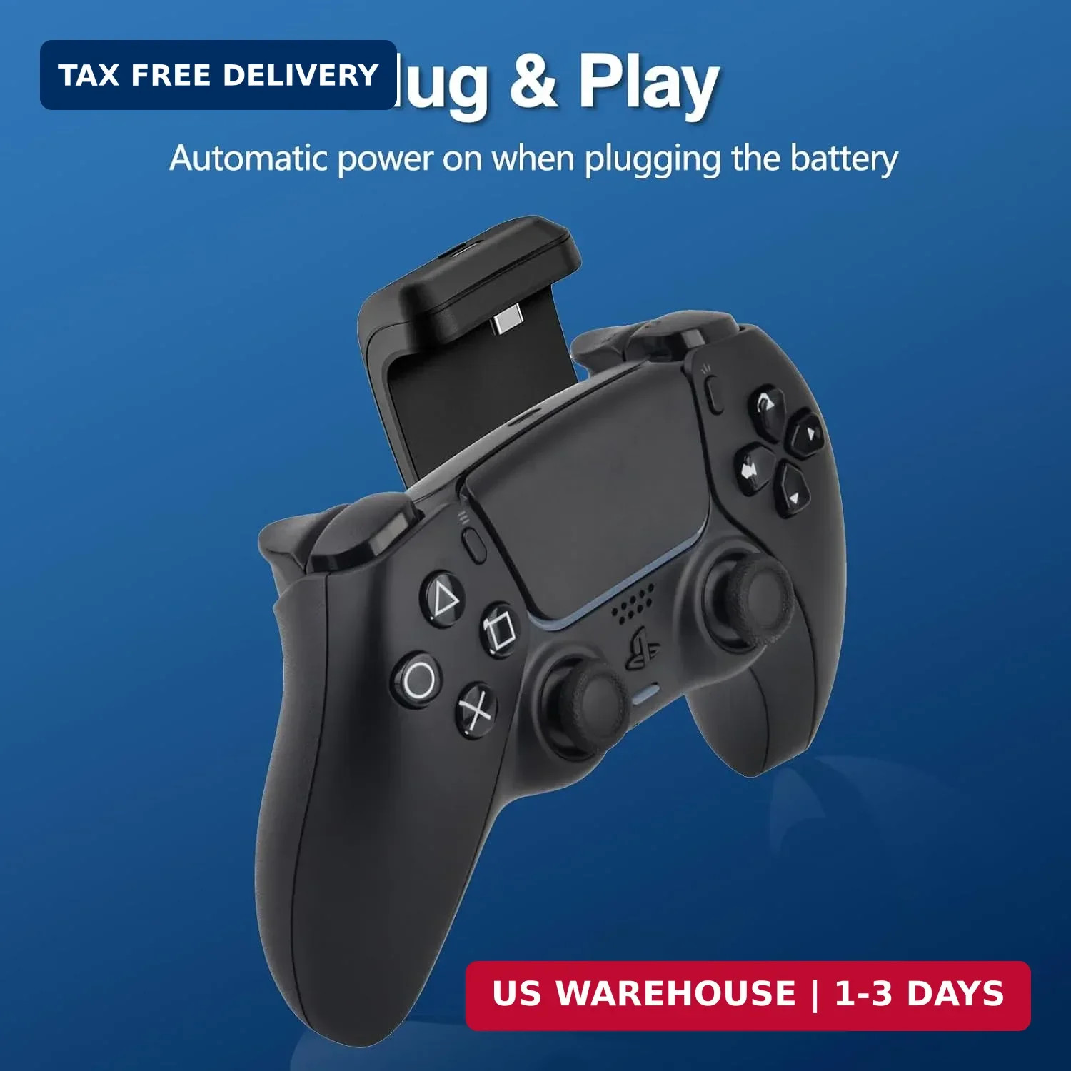 2X 3000mAh PS5 Controller Battery Pack, PS5 Replacement Battery Extender for Son
