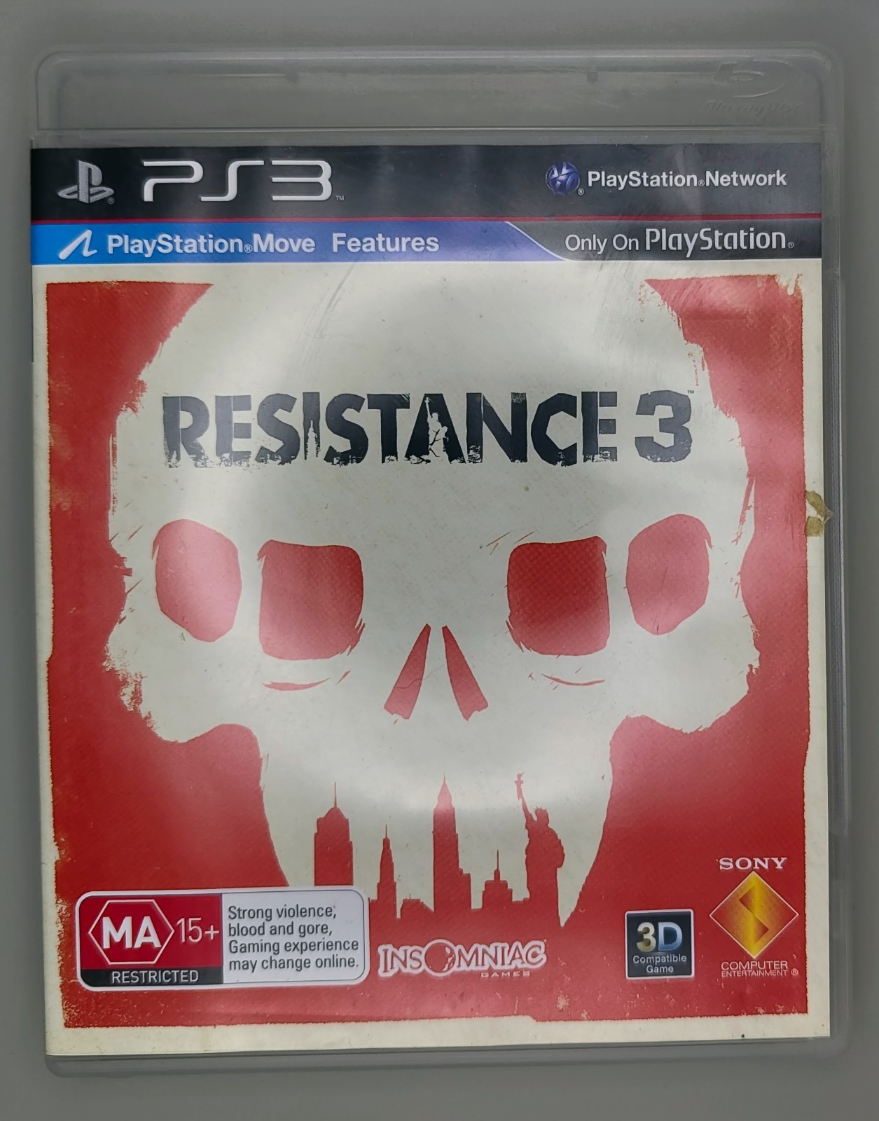 RESISTANCE 3 PS3 PlayStation 3 Move 3D Compatible MA15+ Shooter