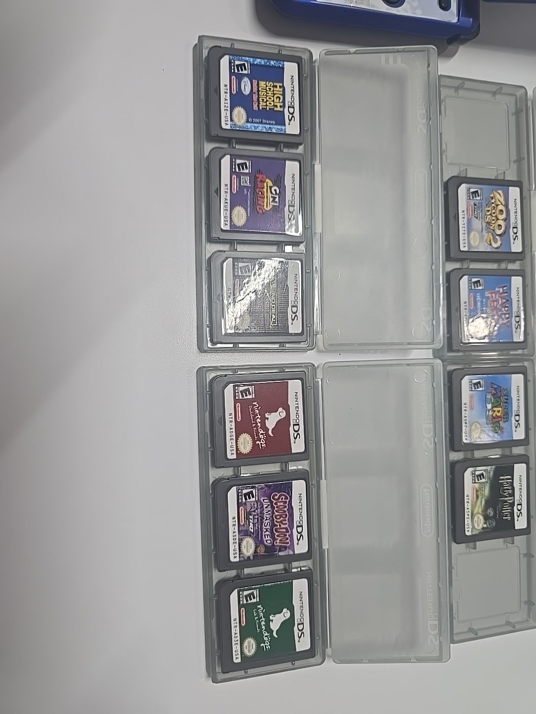Nintendo NTR001 Nintendo DS Blue Console With 10 Games Tested And Working AS IS