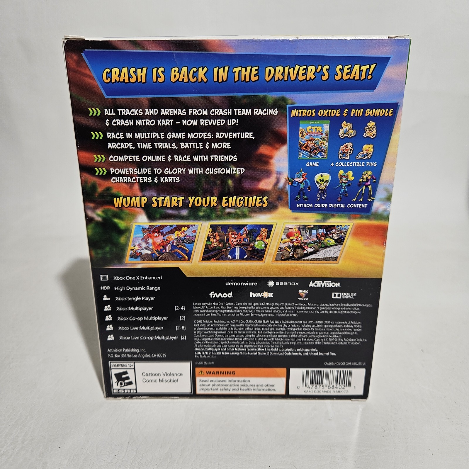 Crash Team Racing: Nitro Fuled Microsoft Xbox One Oxide & Pin Bundle NEW Sealed