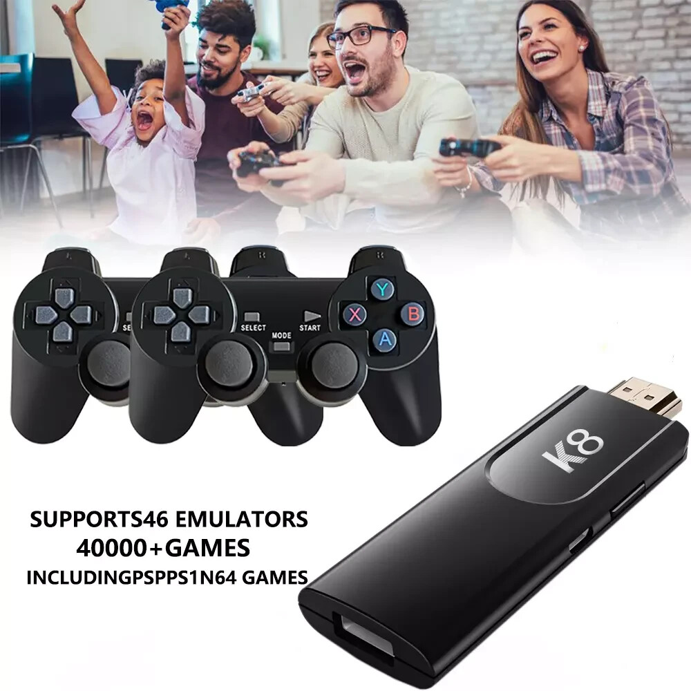 Built-in 64GB 40000+ Video Games 4K HDMI Game Stick Console Wireless Gamepad ZW