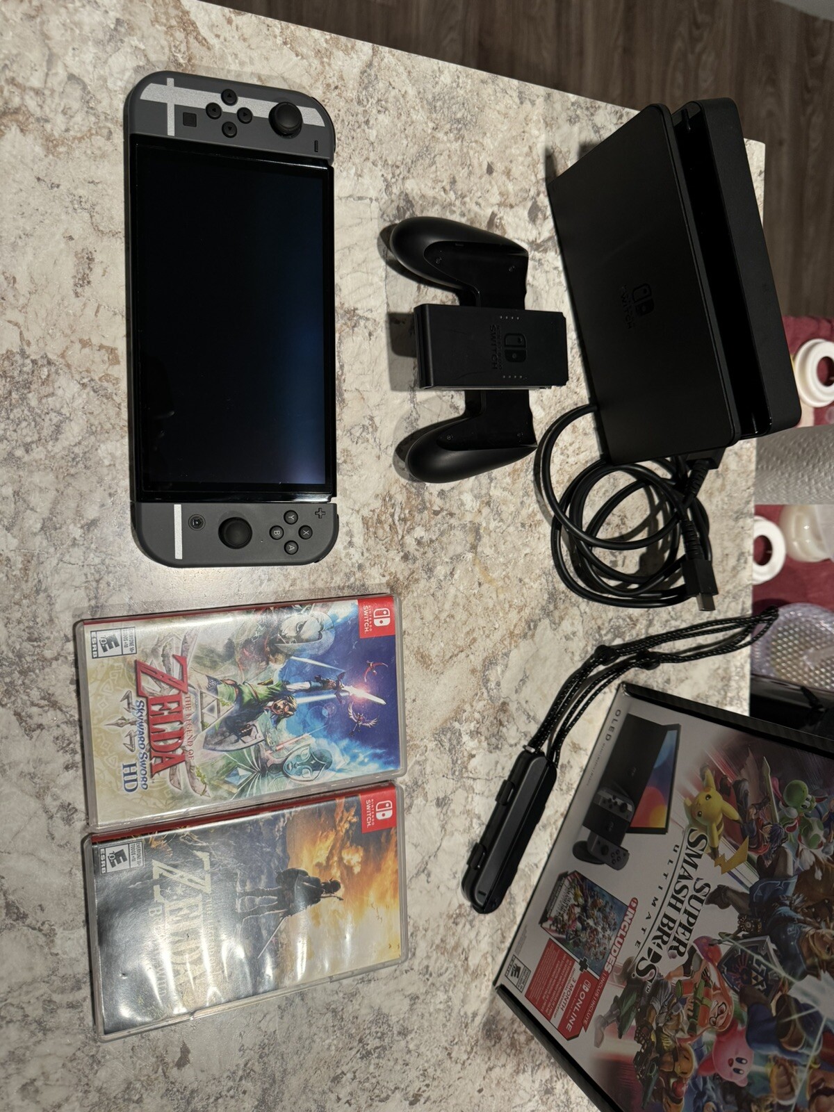 Nintendo Switch (OLED Model) Super Smash Bros. Bundle 64GB Console – Gray