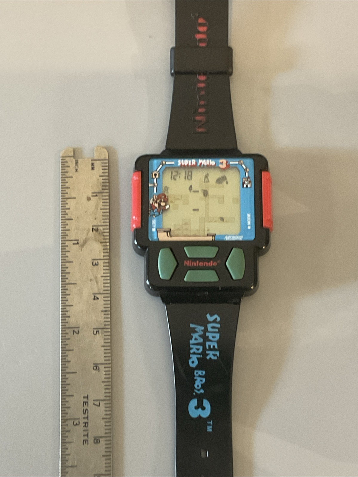 Works! Vintage Super Mario Bros. 3 Nintendo NES Nelsonic Game Wristwatch 1990