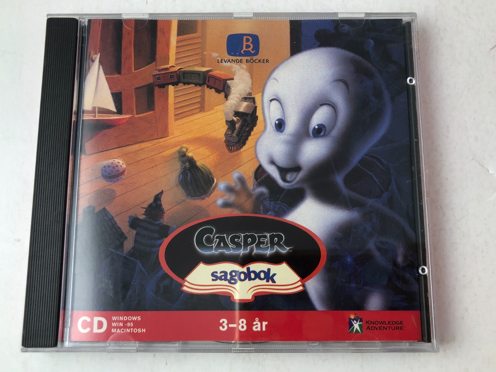 Casper Sagobok PC CD-ROM 1995 Levande Böcker Swedish Windows 95 Mac Retro