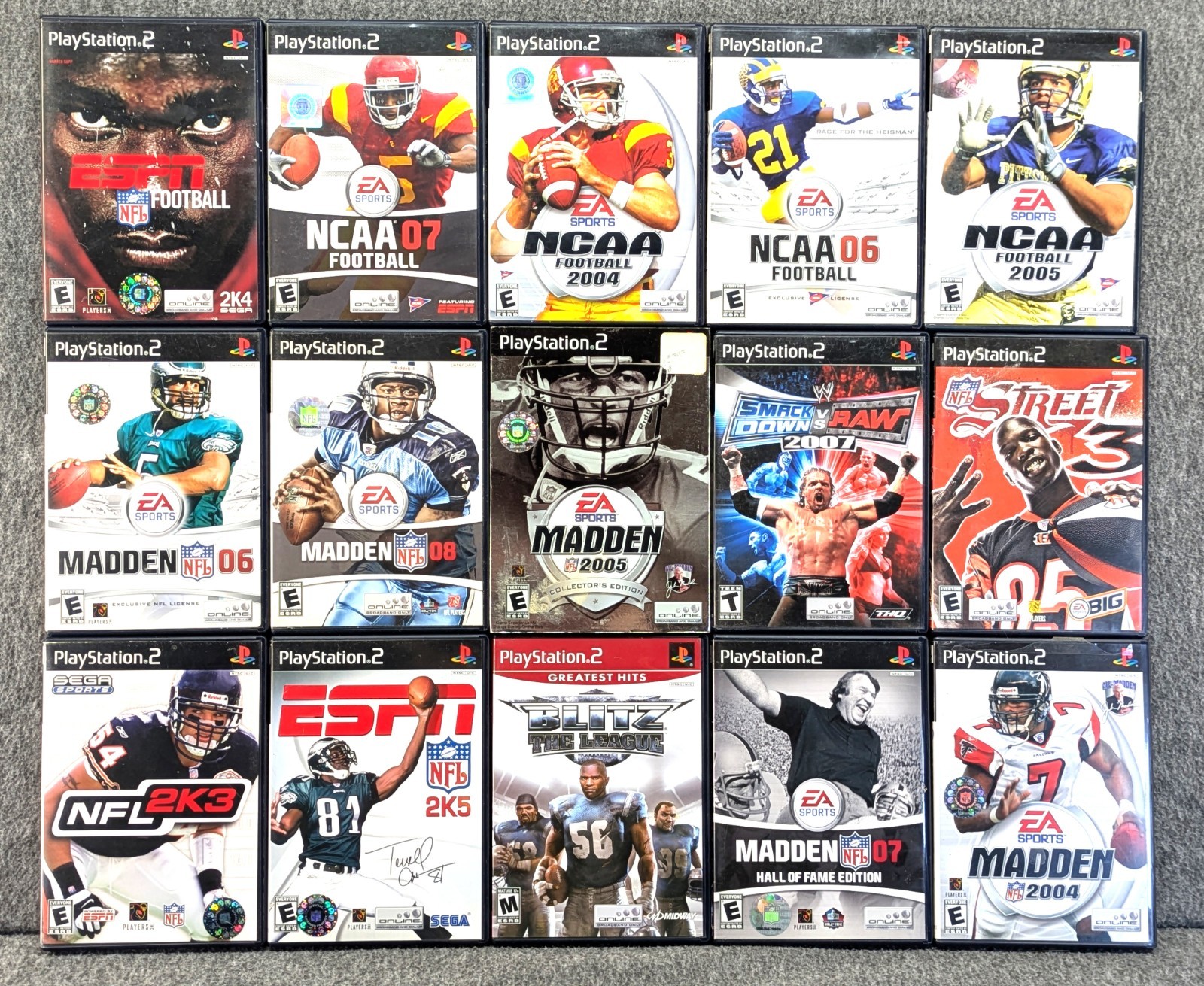 PS2 Football Sports Games Lot 15 Madden NCAA NFL Street Manuals