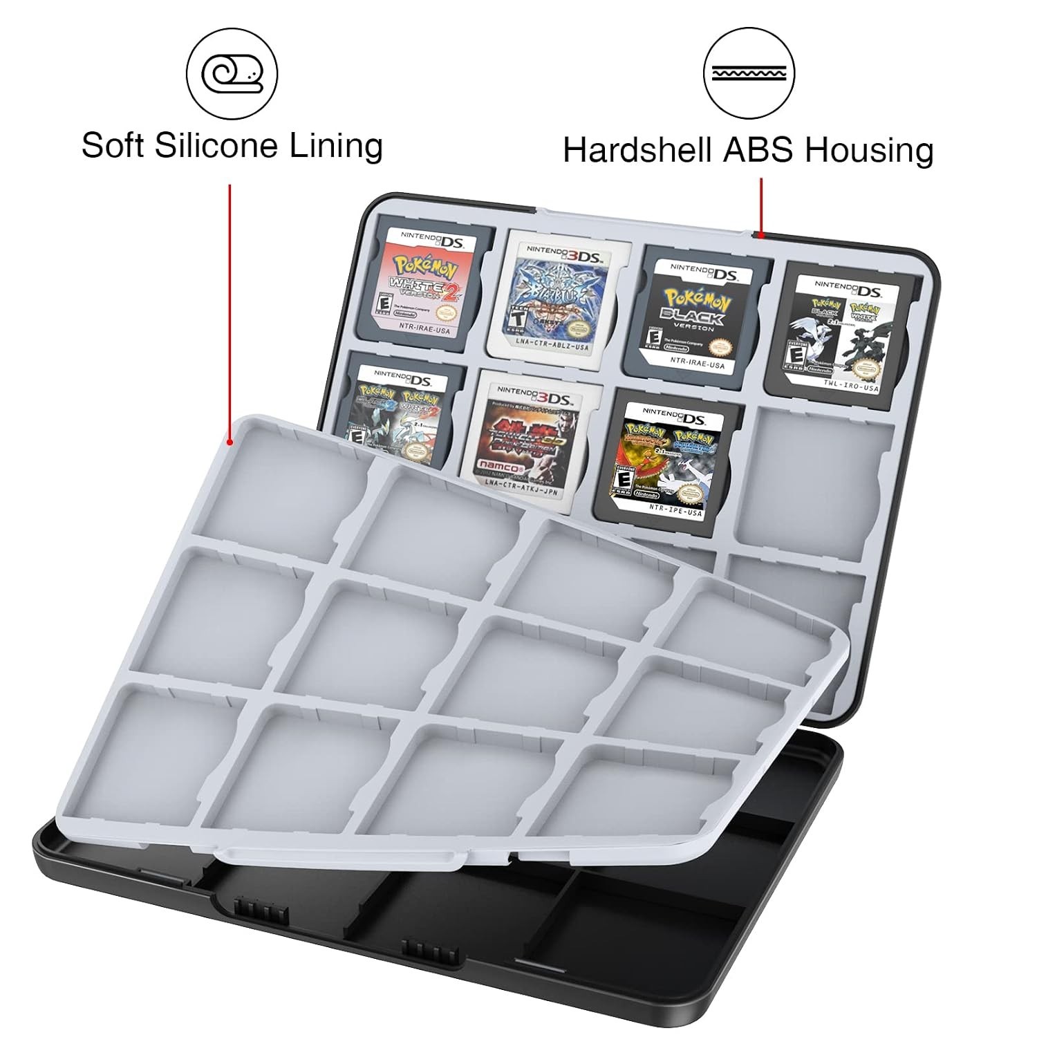 Game Card Case for Nintendo 3DS 3DSXL 2DS 2DSXL DS DSi,Portable 3DS 2DS DS Game