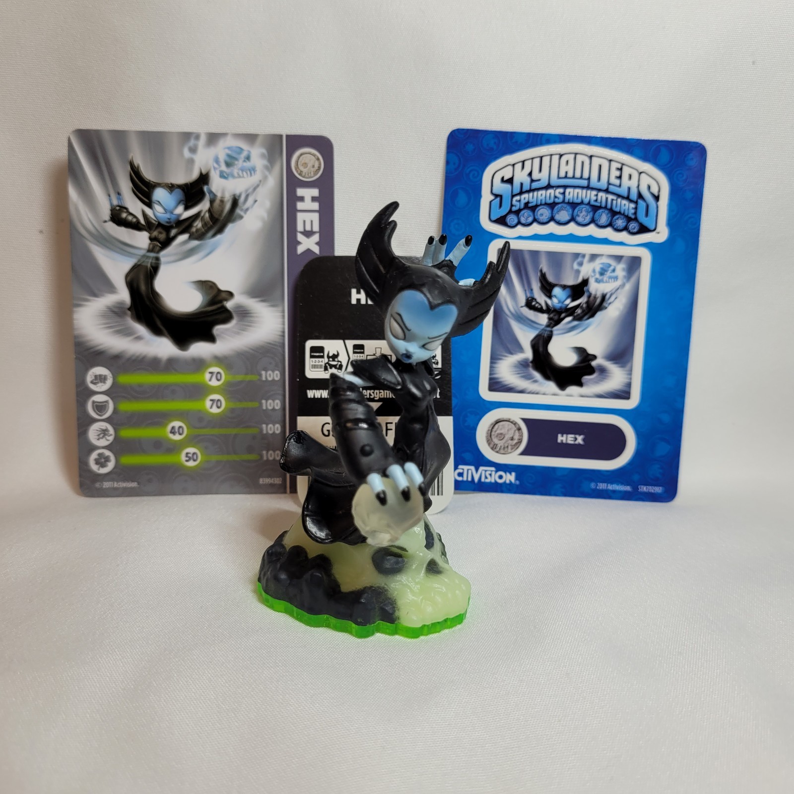 Skylanders Spyro’s Adventure HEX Figure+Trading Card,Stickers +Web Code