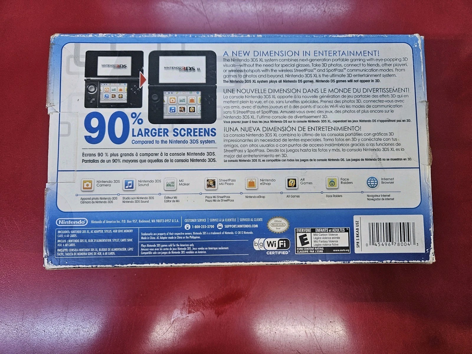 Nintendo 3DS LL Launch Edition Blue & Black Handheld CIB ( Read Description)