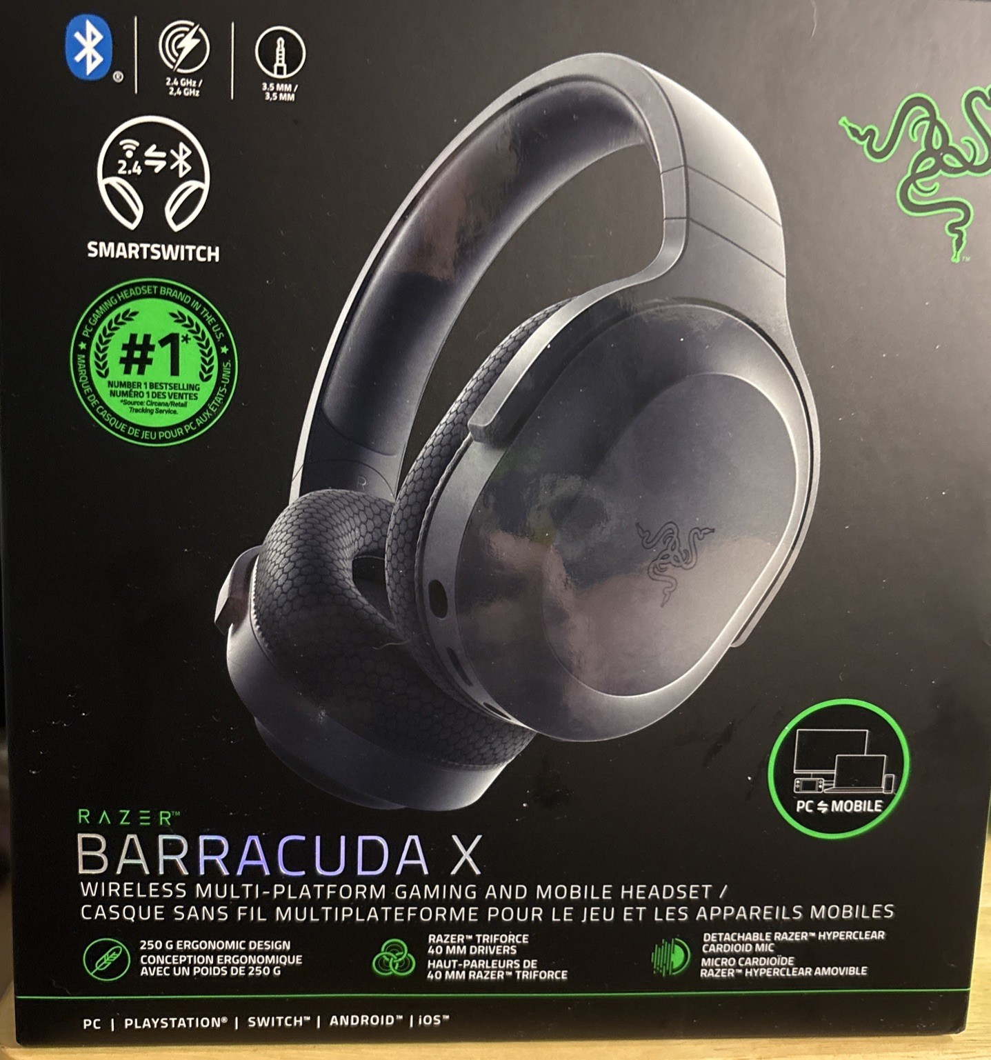 Razer Barracuda X Wireless Gaming Headset – Black (RZ0404430100R3U1)