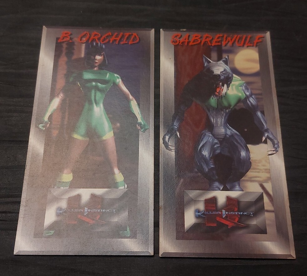 Killer Instinct Super Nintendo SNES Rare Trading Card’s B. Orchid & Saberwulf
