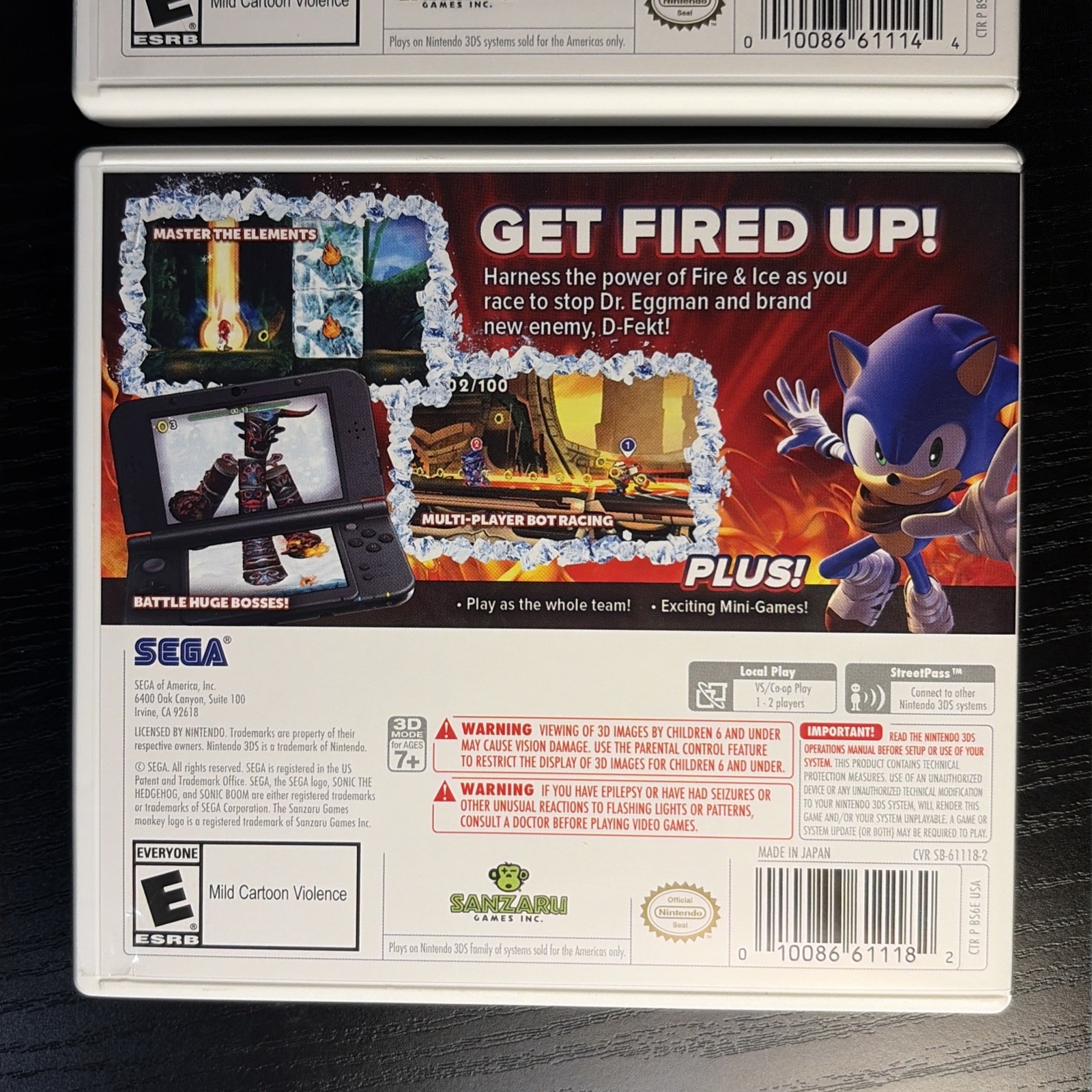 Sonic Boom: Shattered Crystal + Fire Ice Bundle Nintendo 3DS – Lot Tested Cases