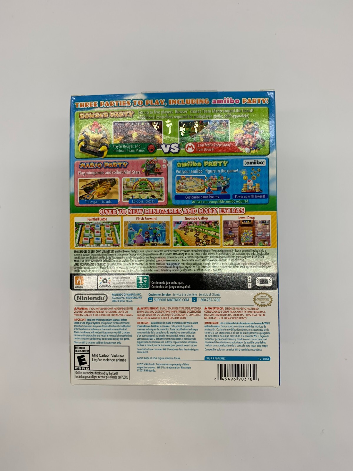 Mario Party 10 + Mario amiibo with Large Box (Wii U, 2015)