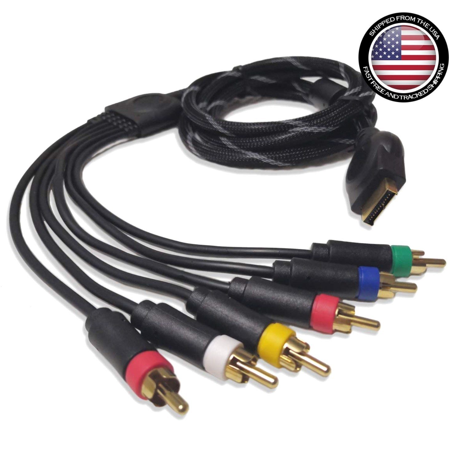 Sony PS2/PS3 Compatible 6ft Component RCA Video Cable – Quality