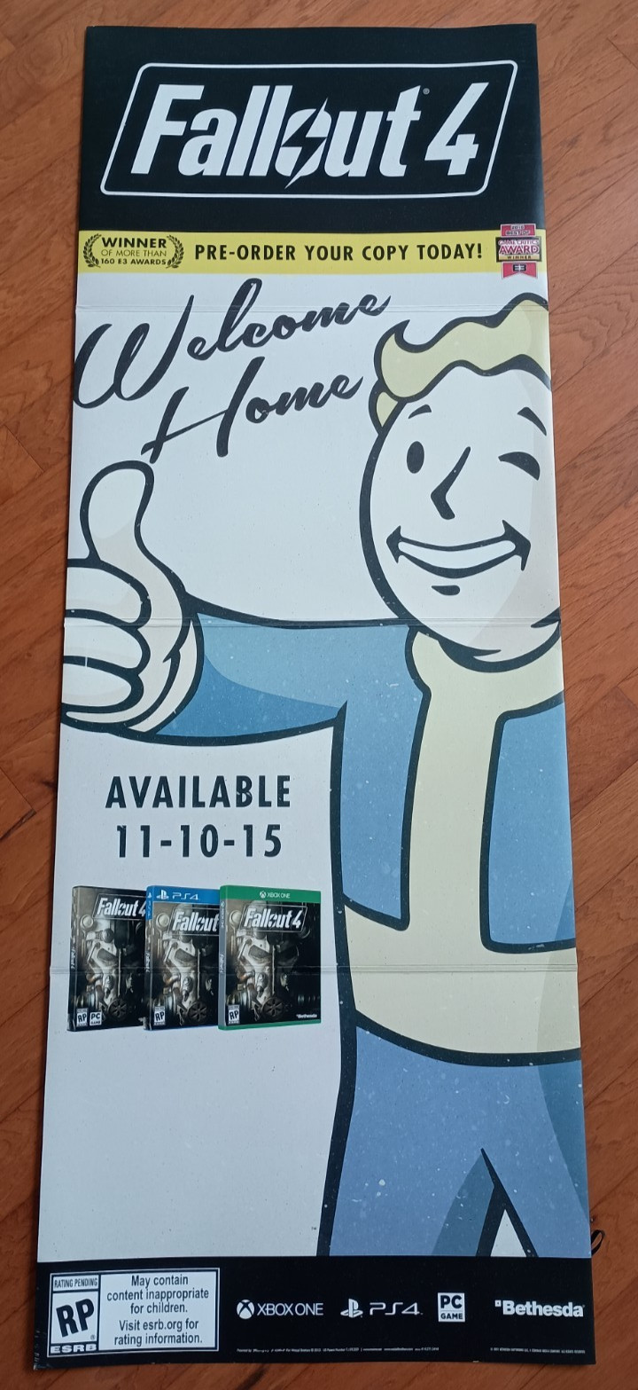 FALLOUT 4 Standee 5ft Tall Floor Display Sign – 2015 – PIPBOY – Xbox One PS4 PC
