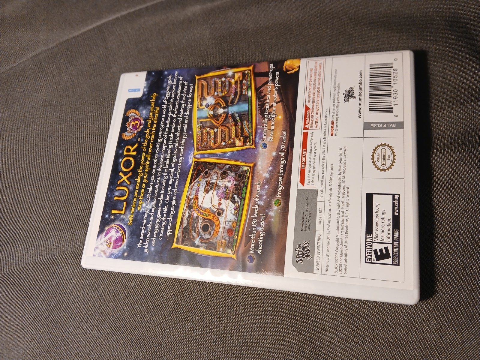 Luxor 3 Nintendo Wii CIB Complete Manual Puzzle Game