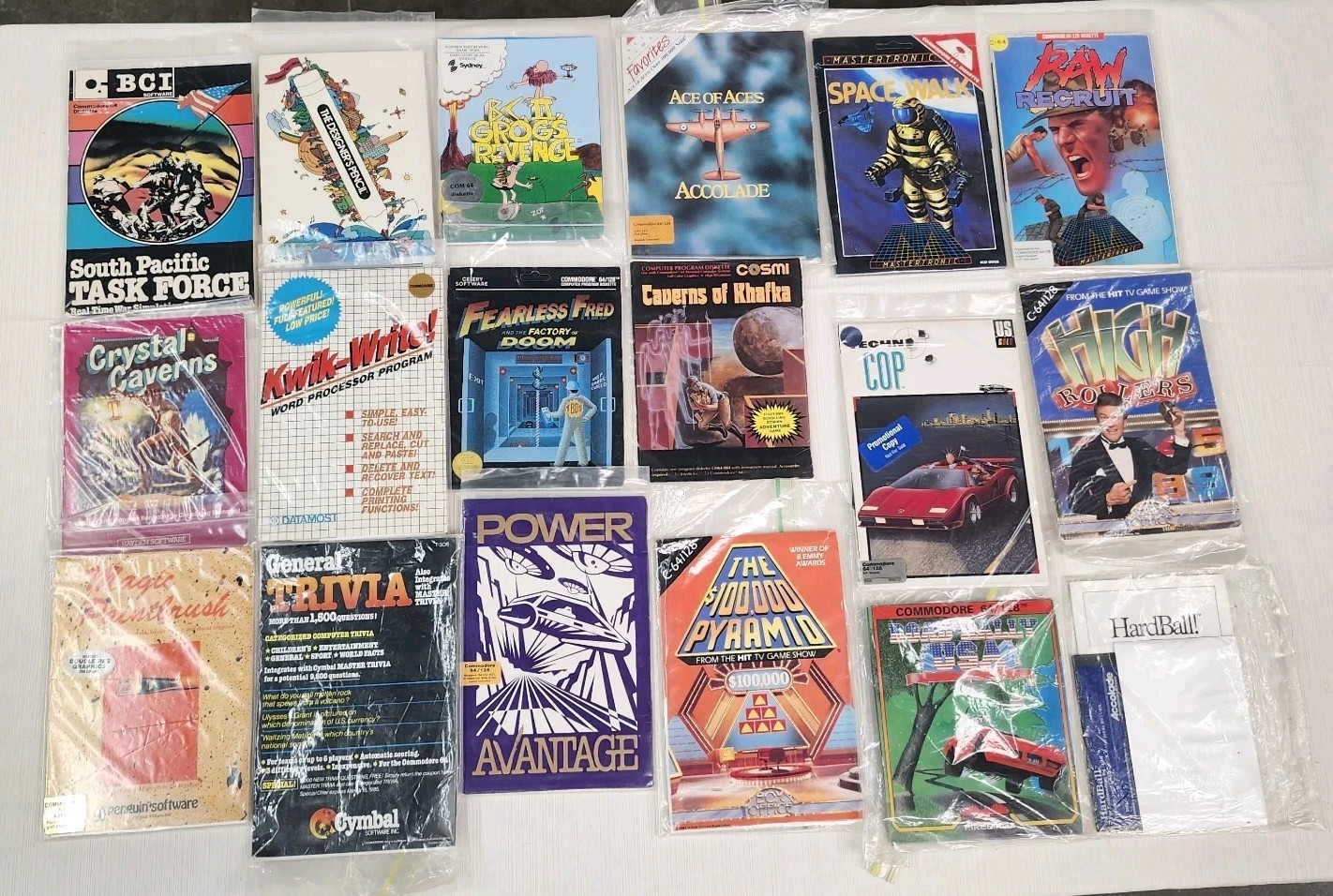 Commodore 64 Game Diskette Lot Of 18 Box Trimmed/Altered PLEASE SEE DESCRIPTION
