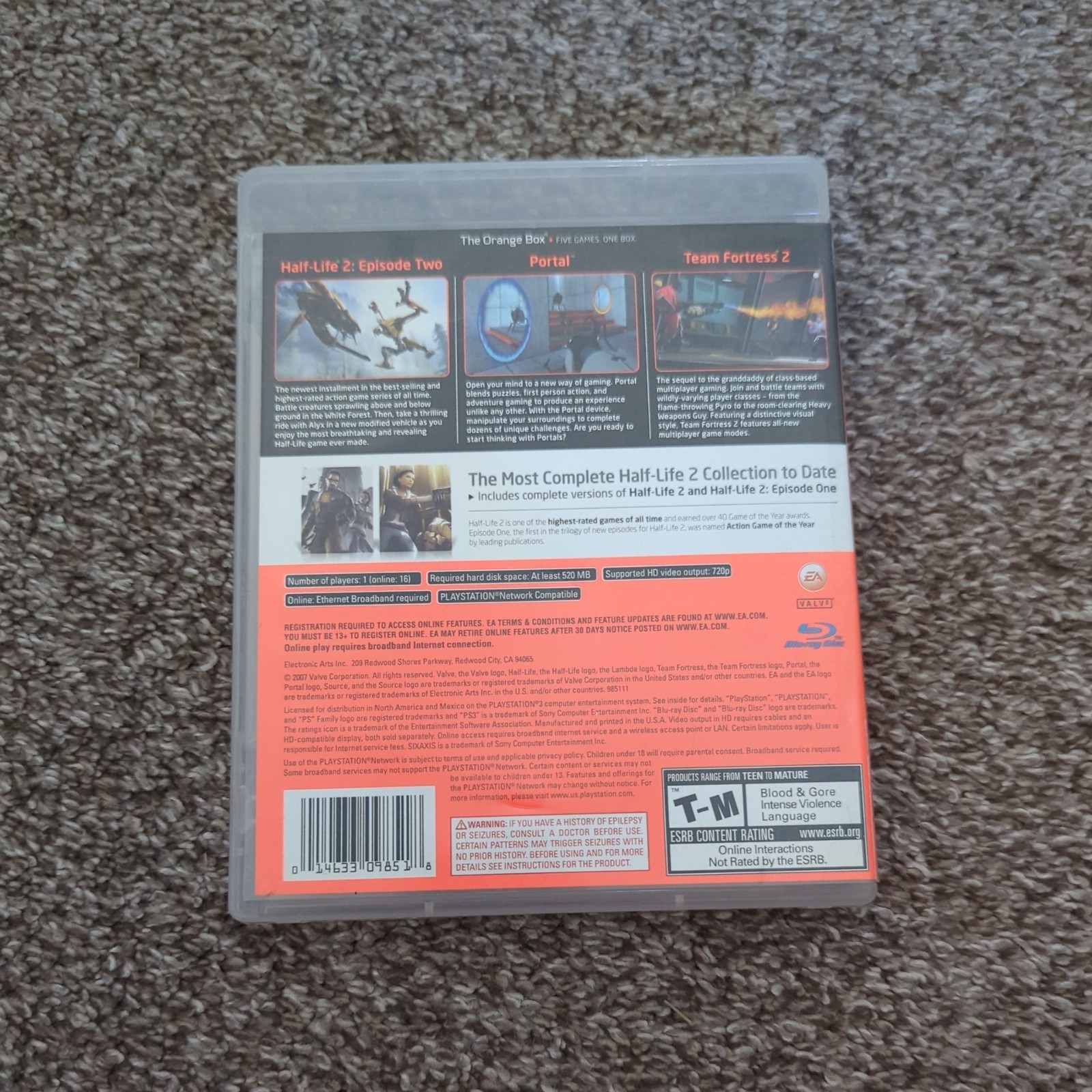 The Orange Box PlayStation 3 – Manual Included, Cover Art Damage