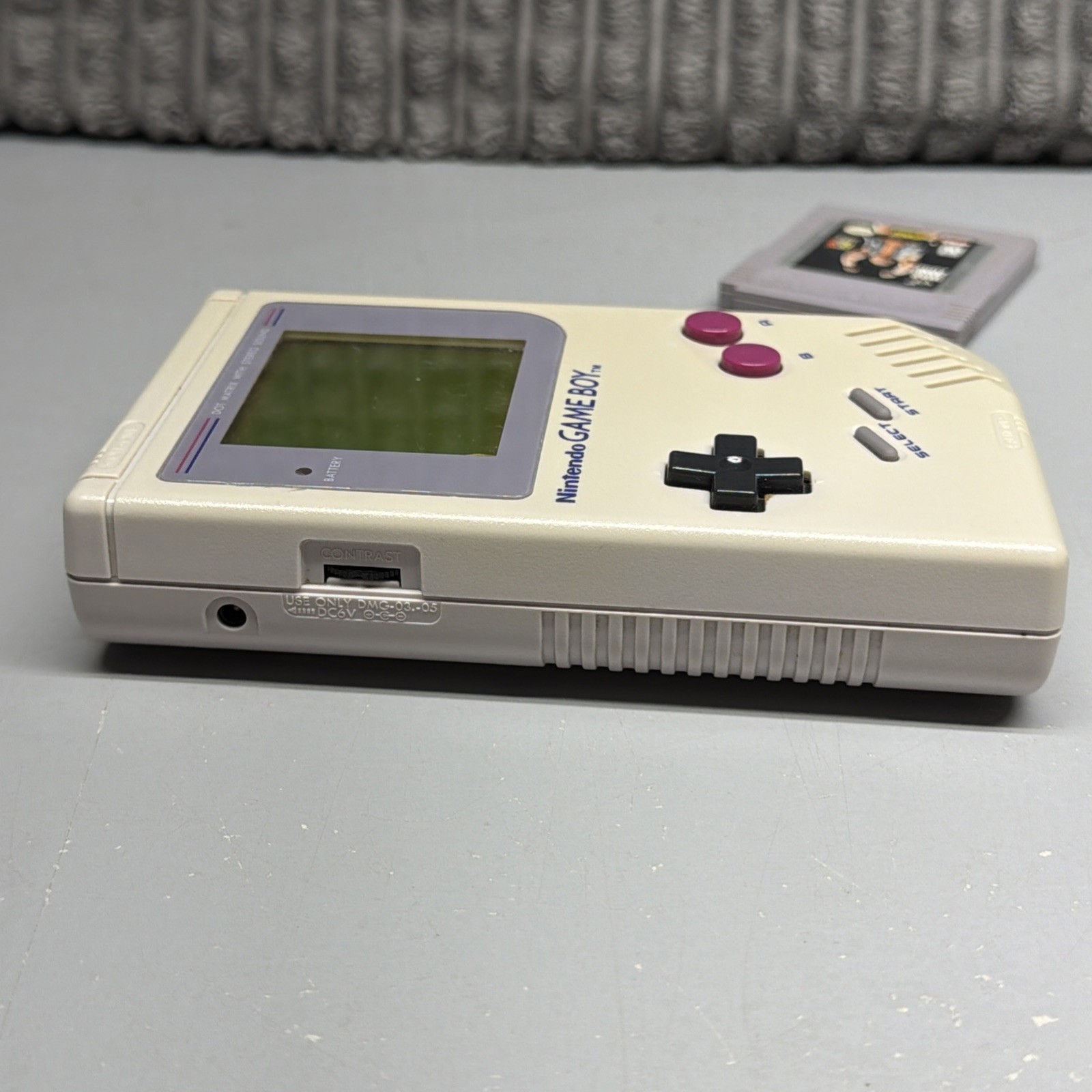 Nintendo Game Boy DMG-01 Original Gray Handheld 1989 Working + WWF War Zone