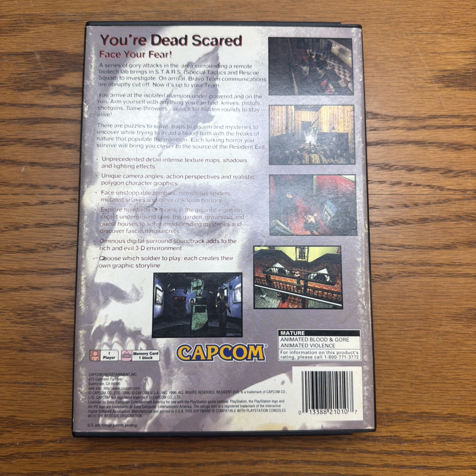 Resident Evil (Sony PlayStation 1, 1996) PS1 CIB Long Box